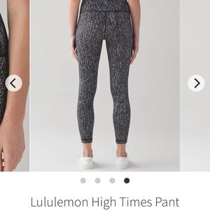Lululemon High Times Pant Size 4 Luon Suited Jacquard Shocking Black And White